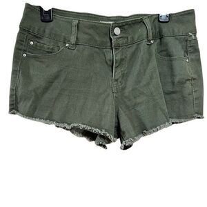 Refuge Women’s high waisted Cutoff Shorts Army Green size 8